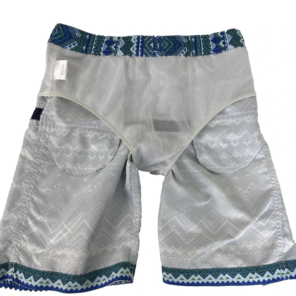Hanna Andersson Geometric Swim Shorts Drawstring Elastic Waist Lined Boys 8/130
